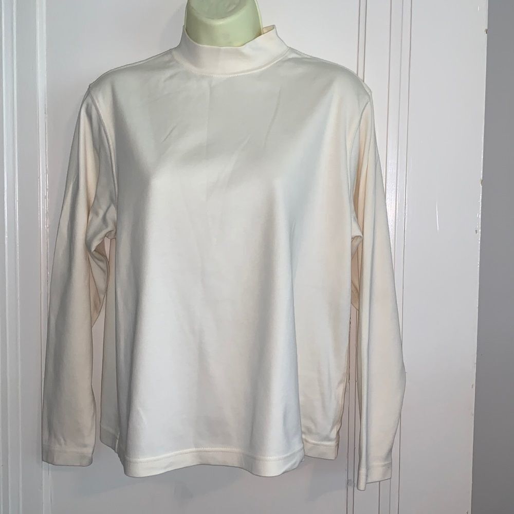 Westbound Petites cream mock turtleneck top